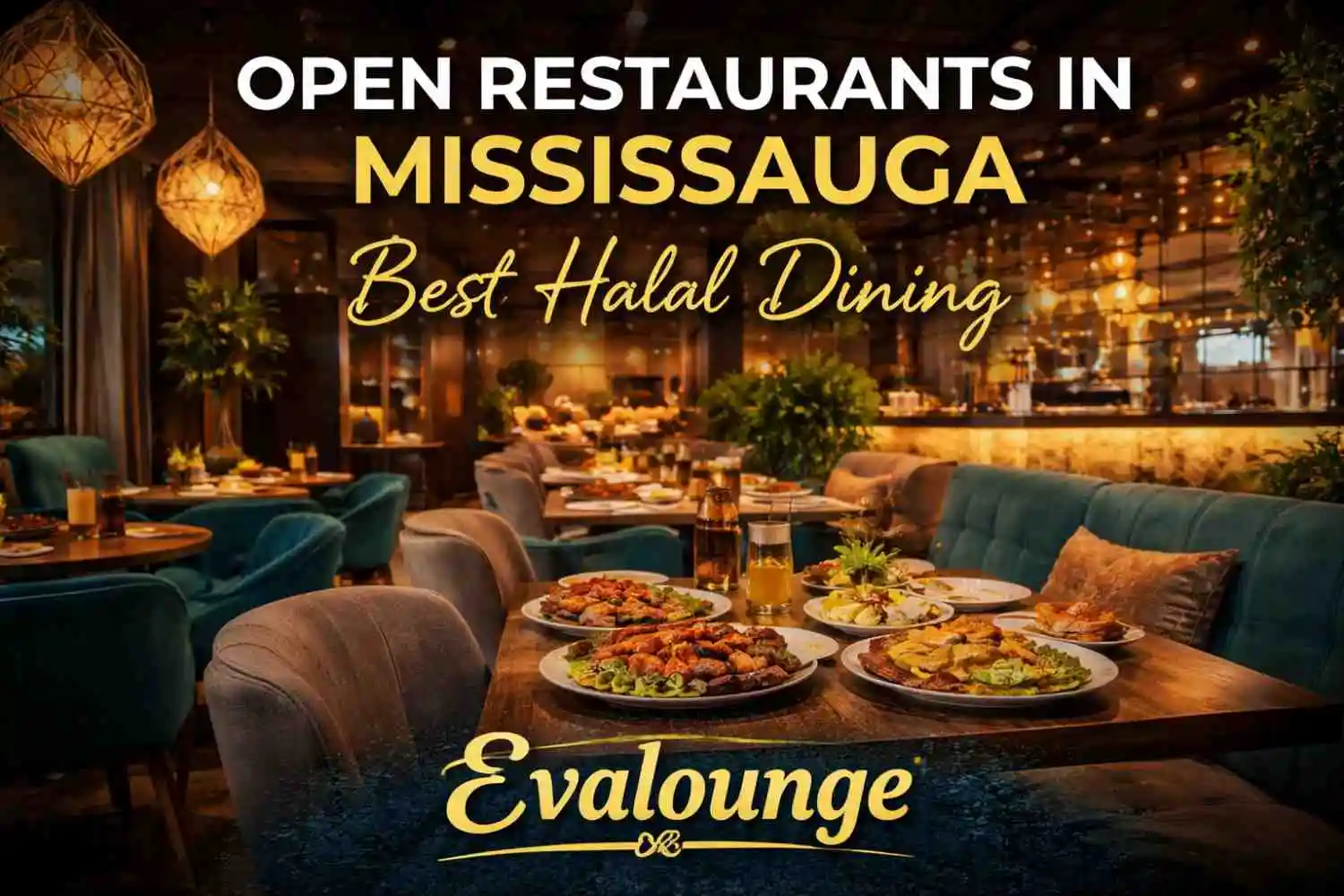 Open restaurants in Mississauga featuring Evalounge halal Middle Eastern dining with elegant ambiance and delicious food